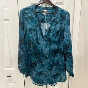 Ava & Viv blue blouse size 1x